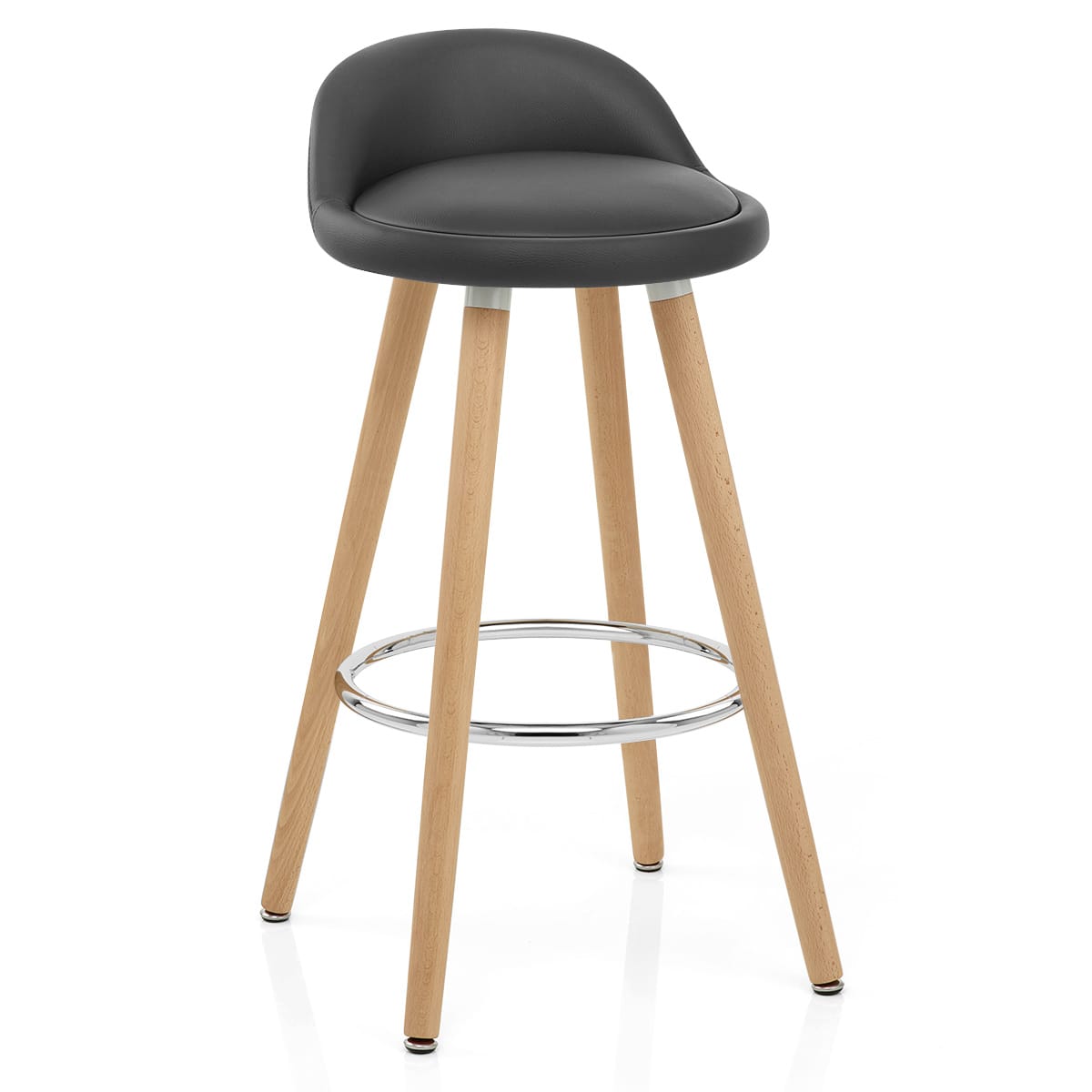 Sgabello Ecopelle Legno - Jive Grigio