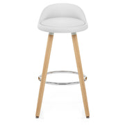 Sgabello Ecopelle Legno - Jive Bianco