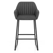 Sgabello Ecopelle Metallo - Kanto Grigio scuro
