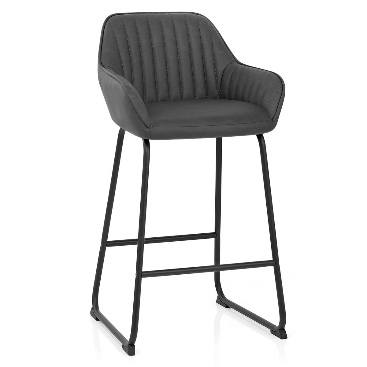 Sgabello Ecopelle Metallo - Kanto Grigio scuro