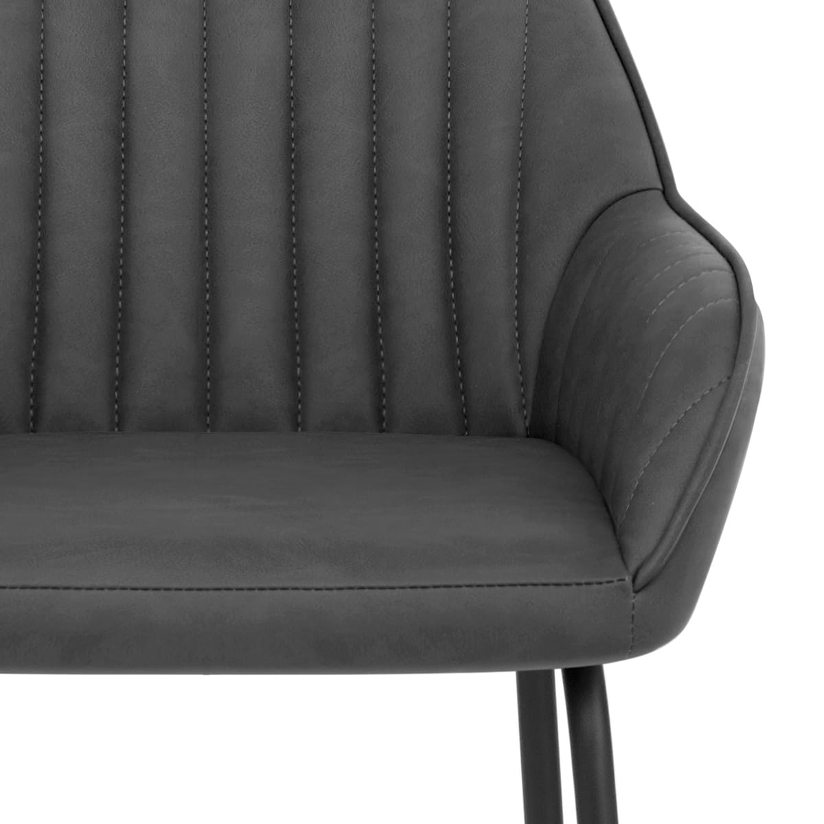 Sgabello Ecopelle Metallo - Kanto Grigio scuro