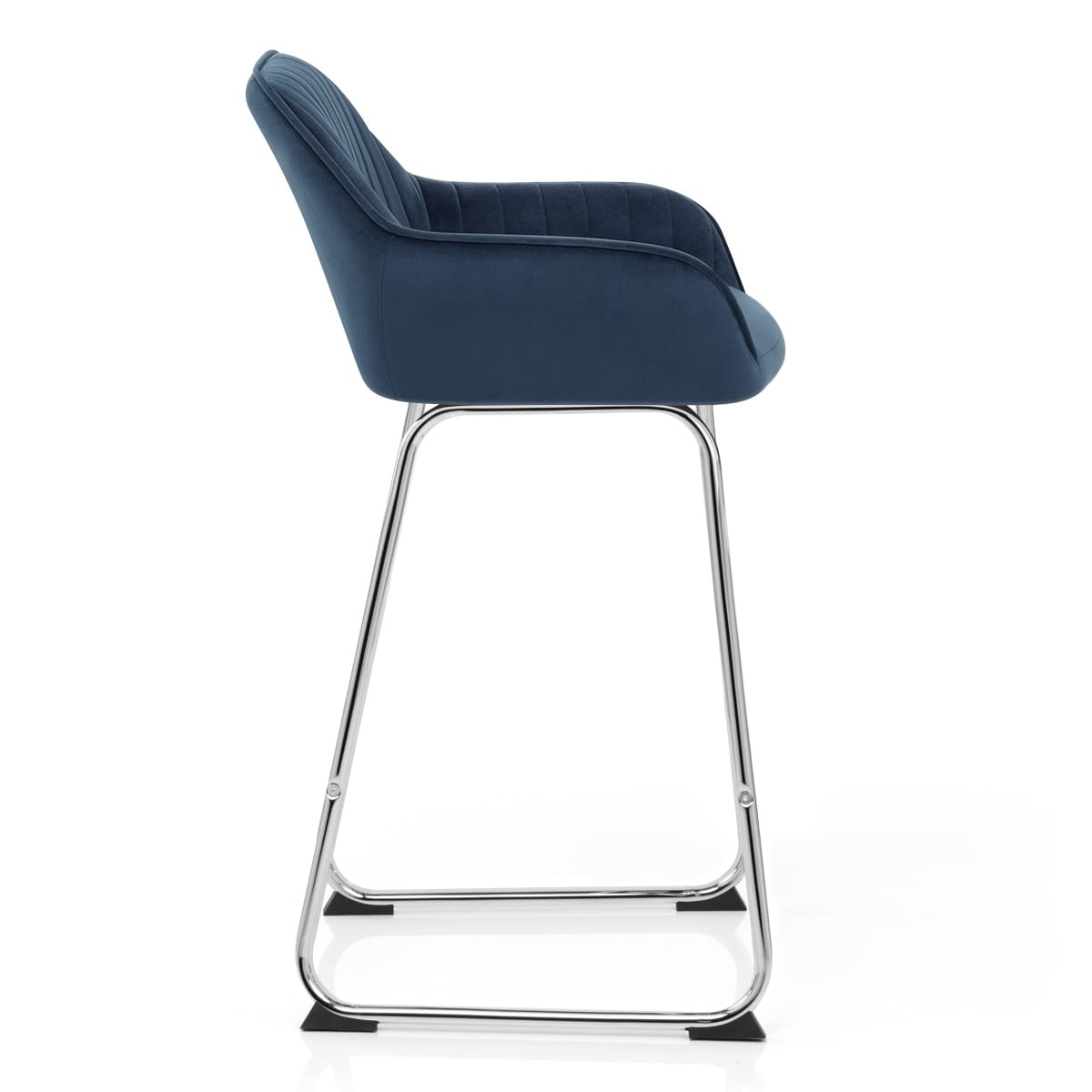 Sgabello Velluto Cromato - Kanto Blu