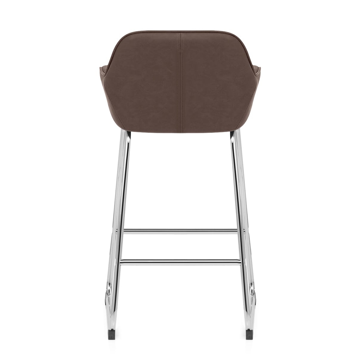 Sgabello Ecopelle Cromato - Kanto Marrone