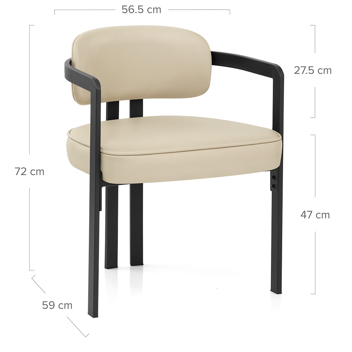 Echtleder Esszimmerstuhl - Kara Beige