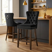 Samt Barhocker - Kensington Schwarz