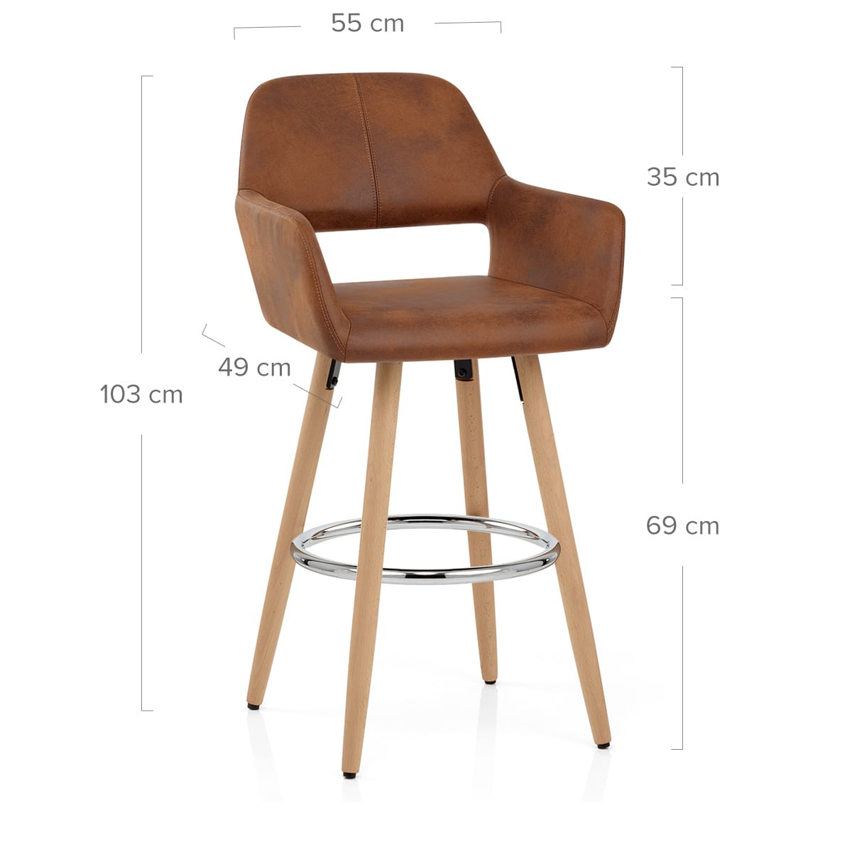 Kunstleder Barhocker Antik - Kite Braun