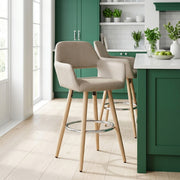 Kunstleder Barhocker Antik - Kite Braungrau
