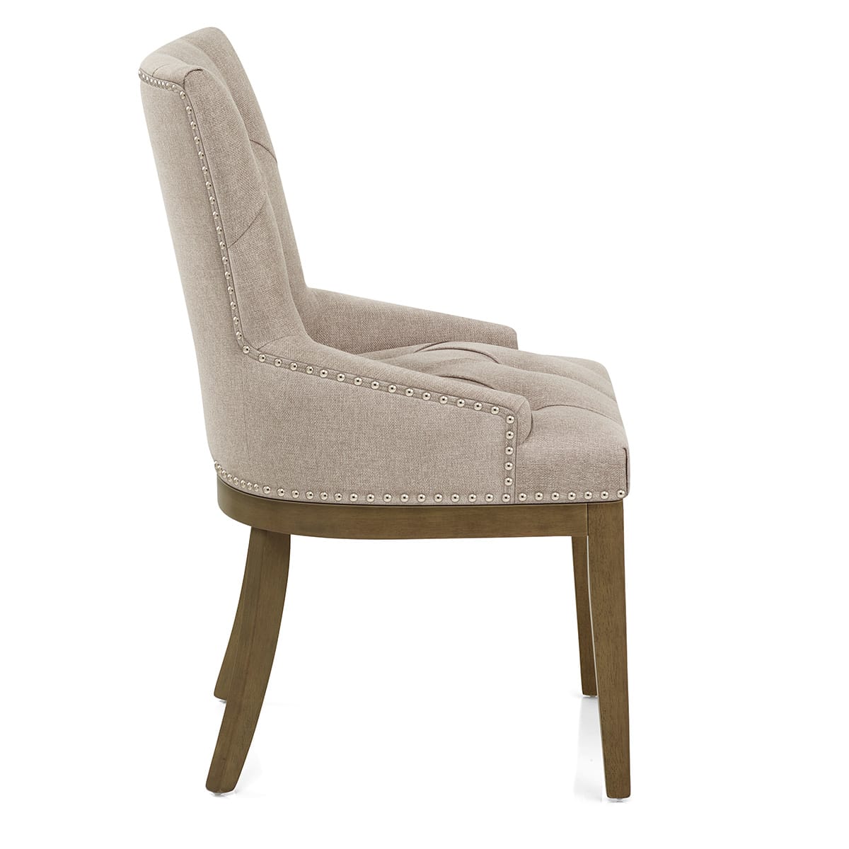 Stoff Esszimmerstuhl Holz - Knightsbridge Braungrau