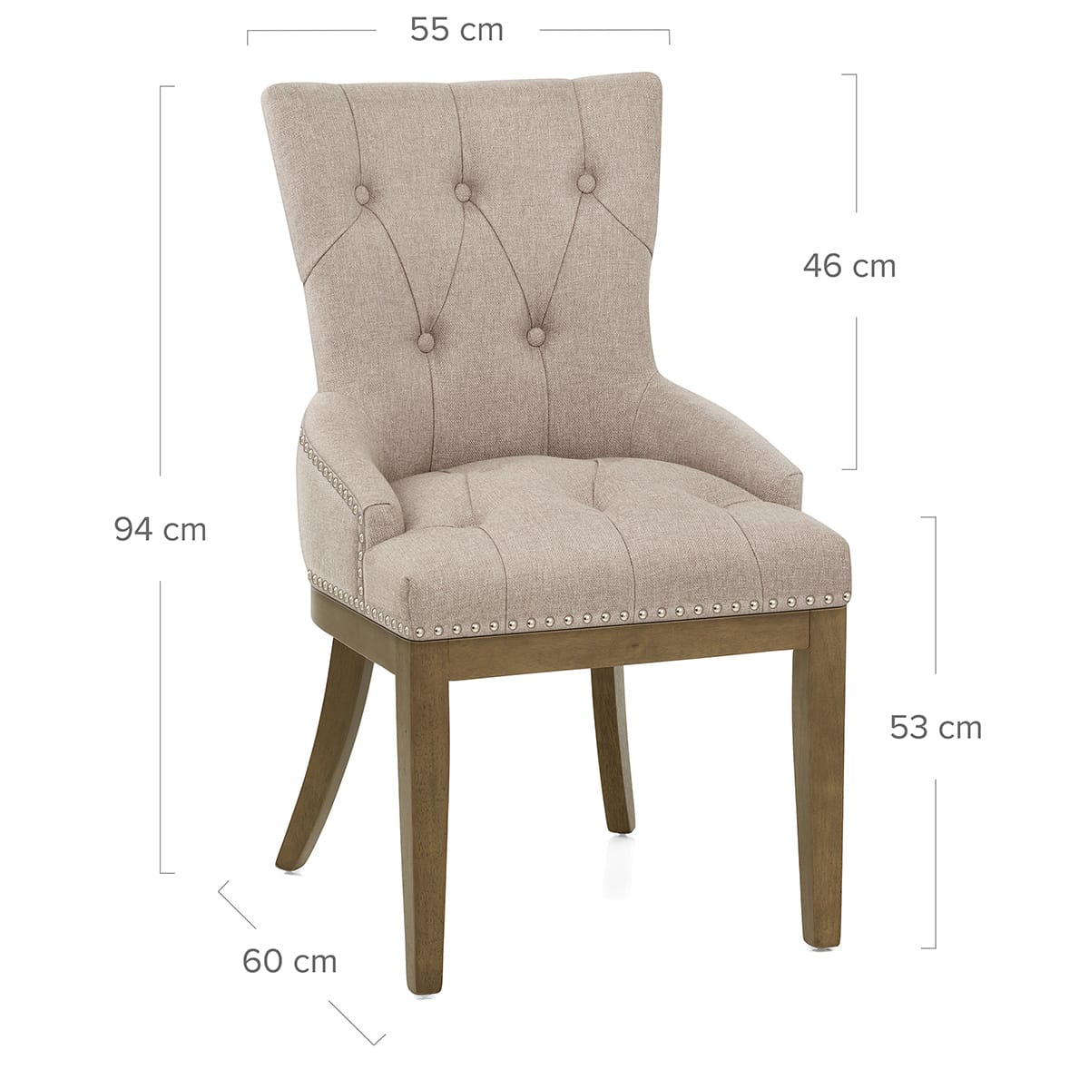 Stoff Esszimmerstuhl Holz - Knightsbridge Braungrau