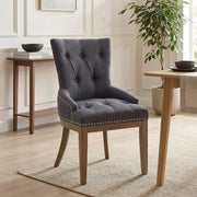 Stoff Esszimmerstuhl Holz - Knightsbridge Dunkelgrau