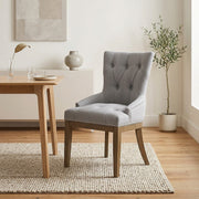 Stoff Esszimmerstuhl Holz - Knightsbridge Grau