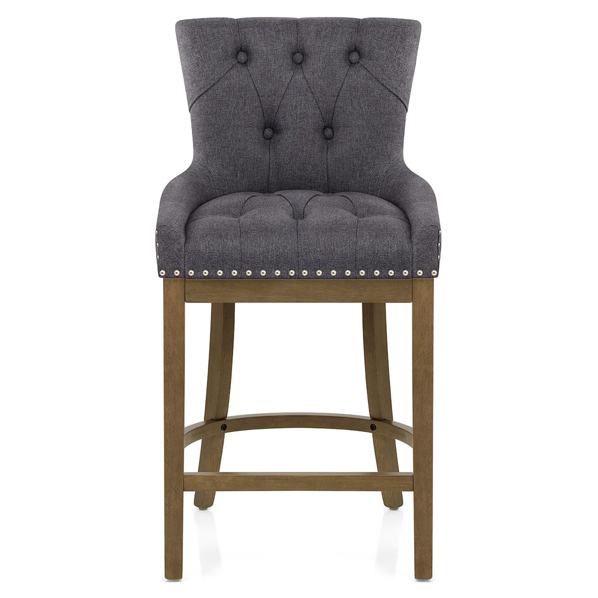 Sgabello Legno Tessuto - Knightsbridge Grigio scuro