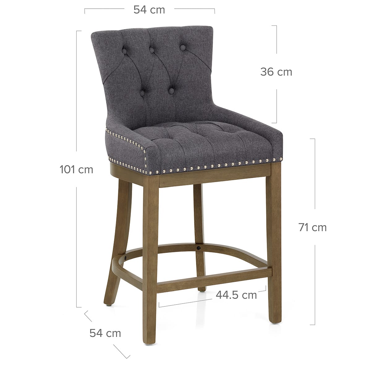Sgabello Legno Tessuto - Knightsbridge Grigio scuro