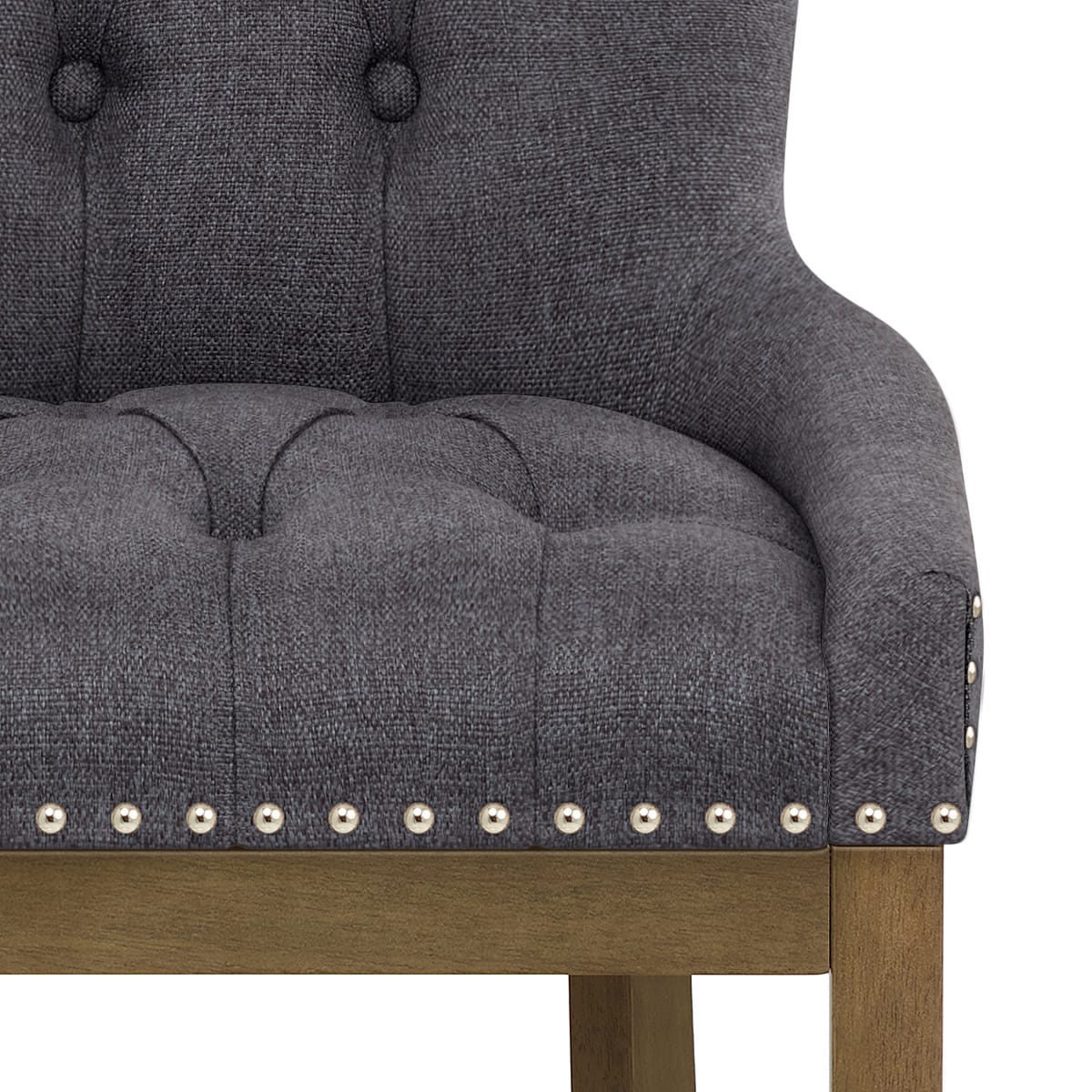 Sgabello Legno Tessuto - Knightsbridge Grigio scuro