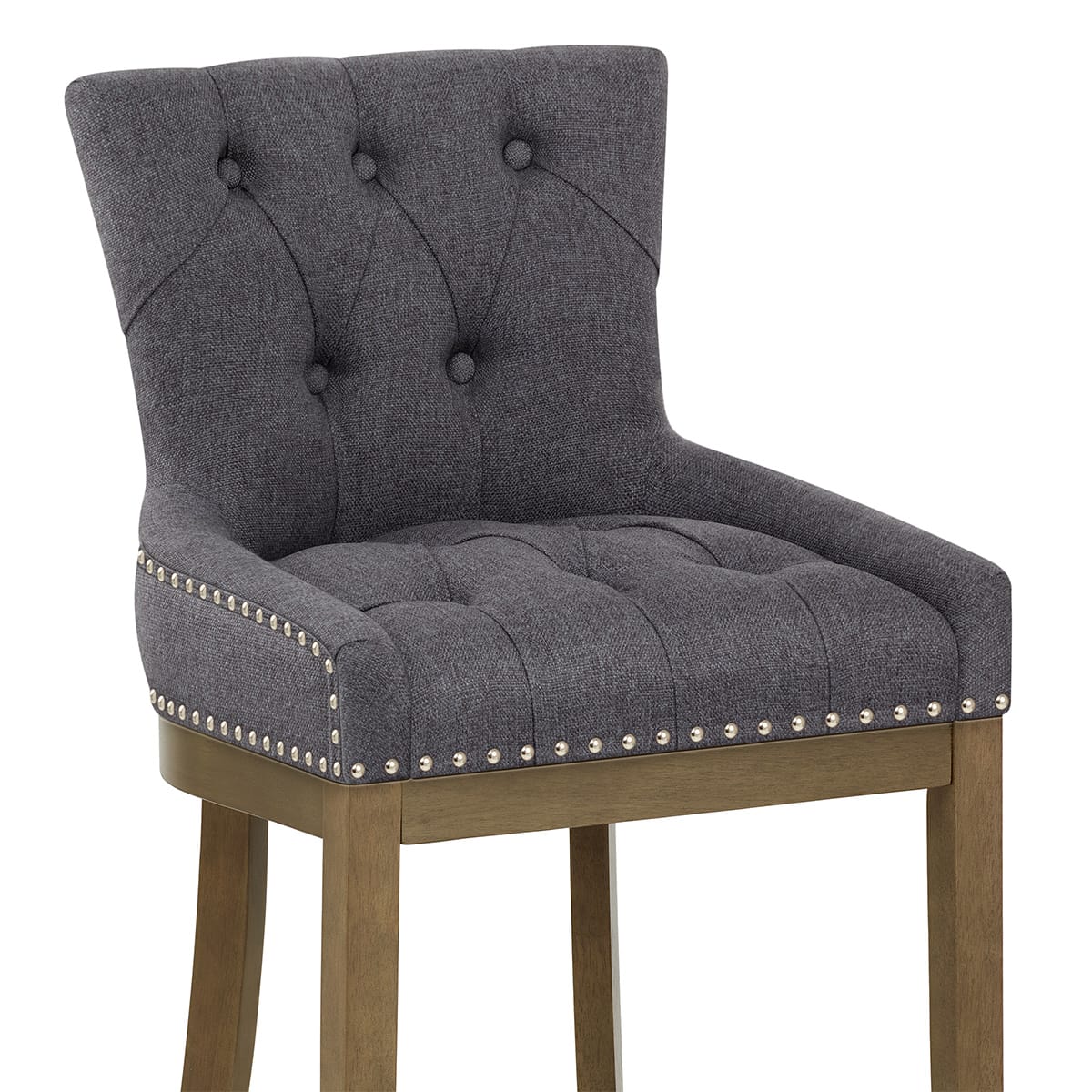 Sgabello Legno Tessuto - Knightsbridge Grigio scuro