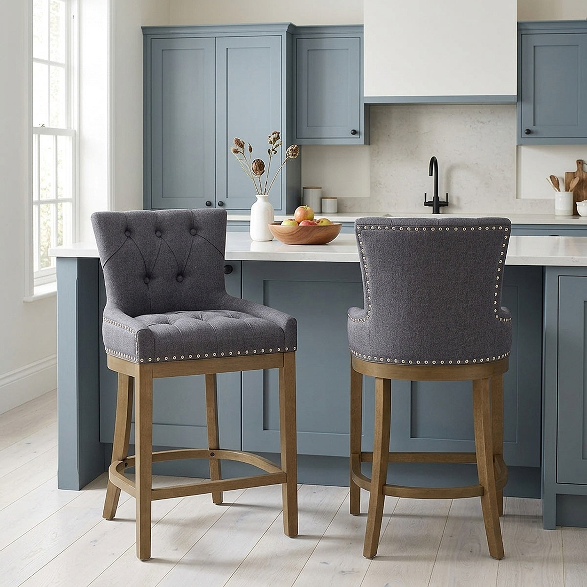 Stoffbarhocker - Knightsbridge Dunkelgrau