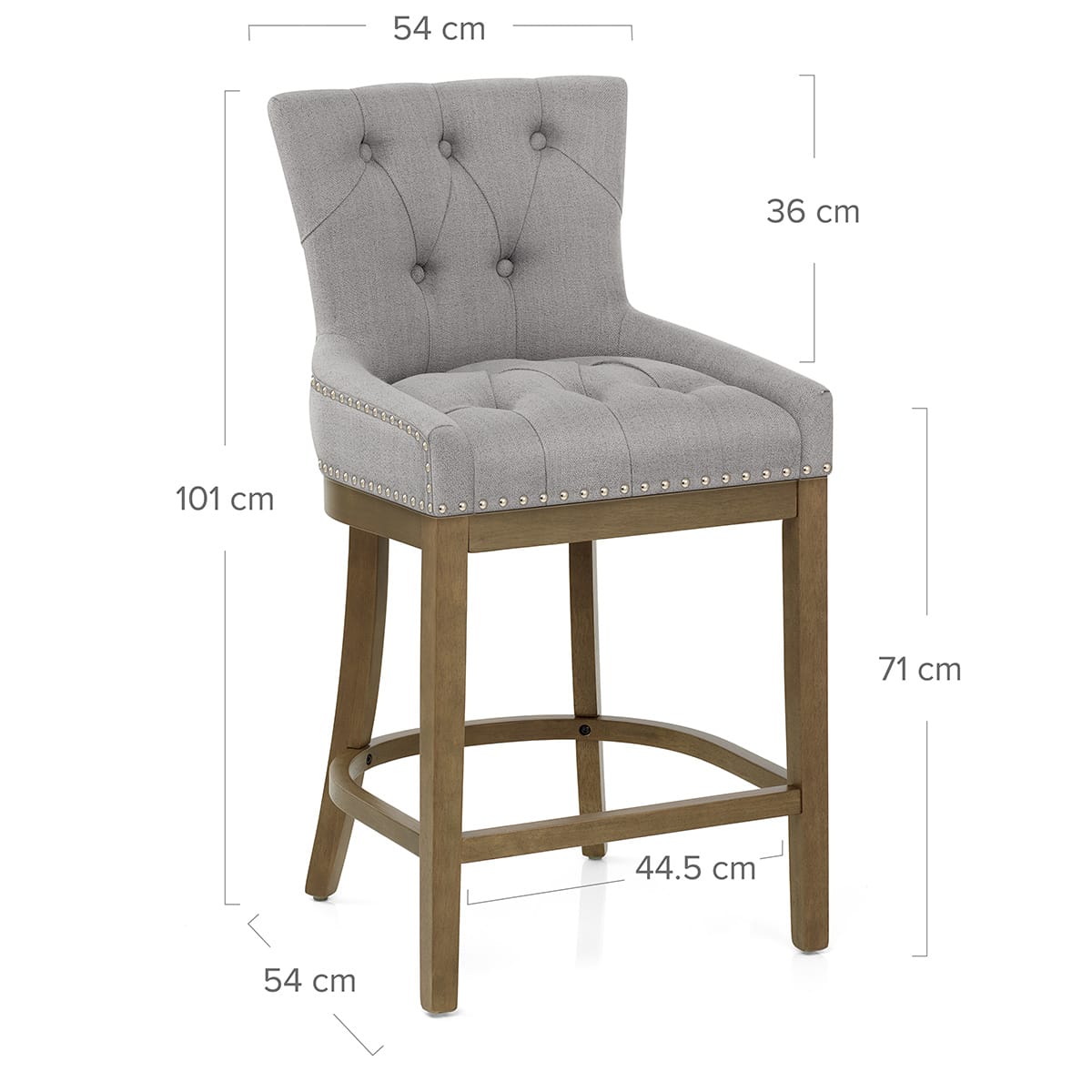 Sgabello Legno Tessuto - Knightsbridge Grigio