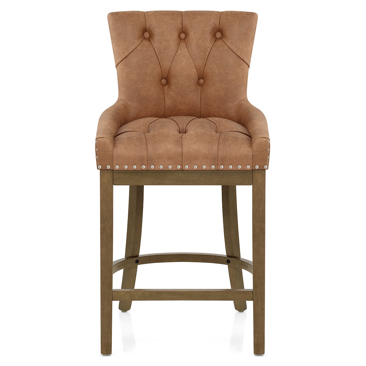 Barhocker Kunstleder Holz - Knightsbridge Braun