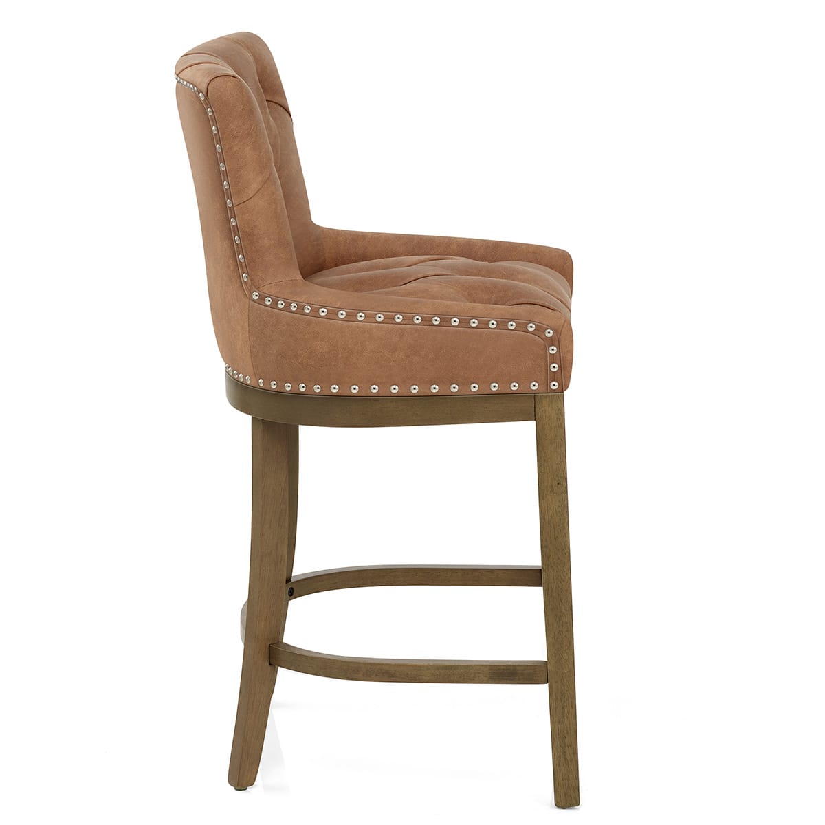 Barhocker Kunstleder Holz - Knightsbridge Braun