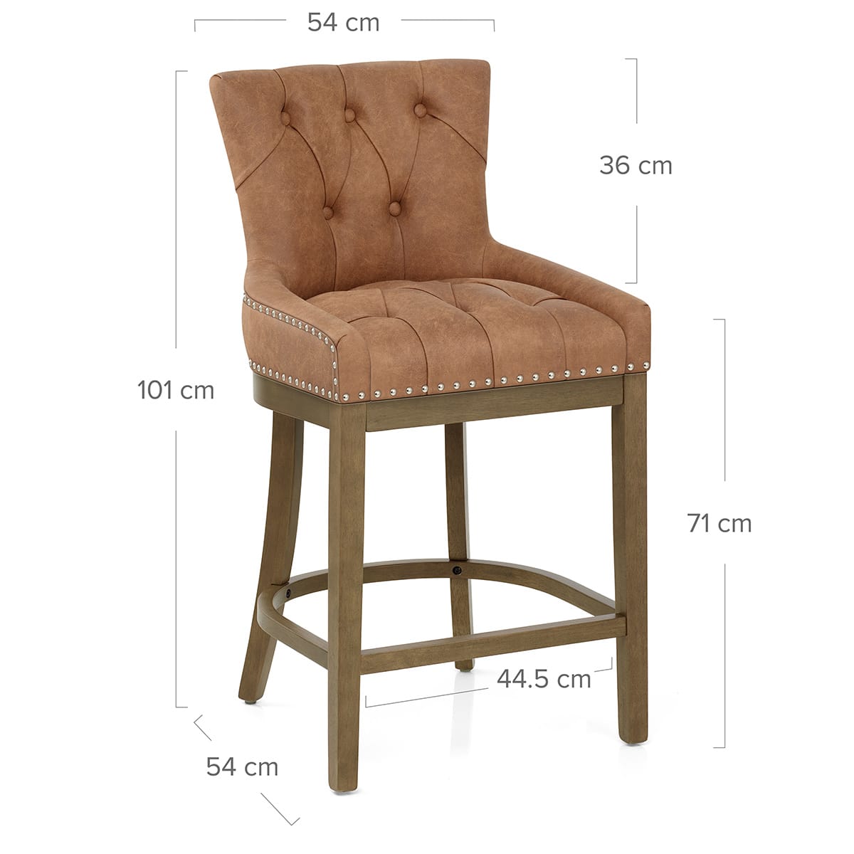 Barhocker Kunstleder Holz - Knightsbridge Braun