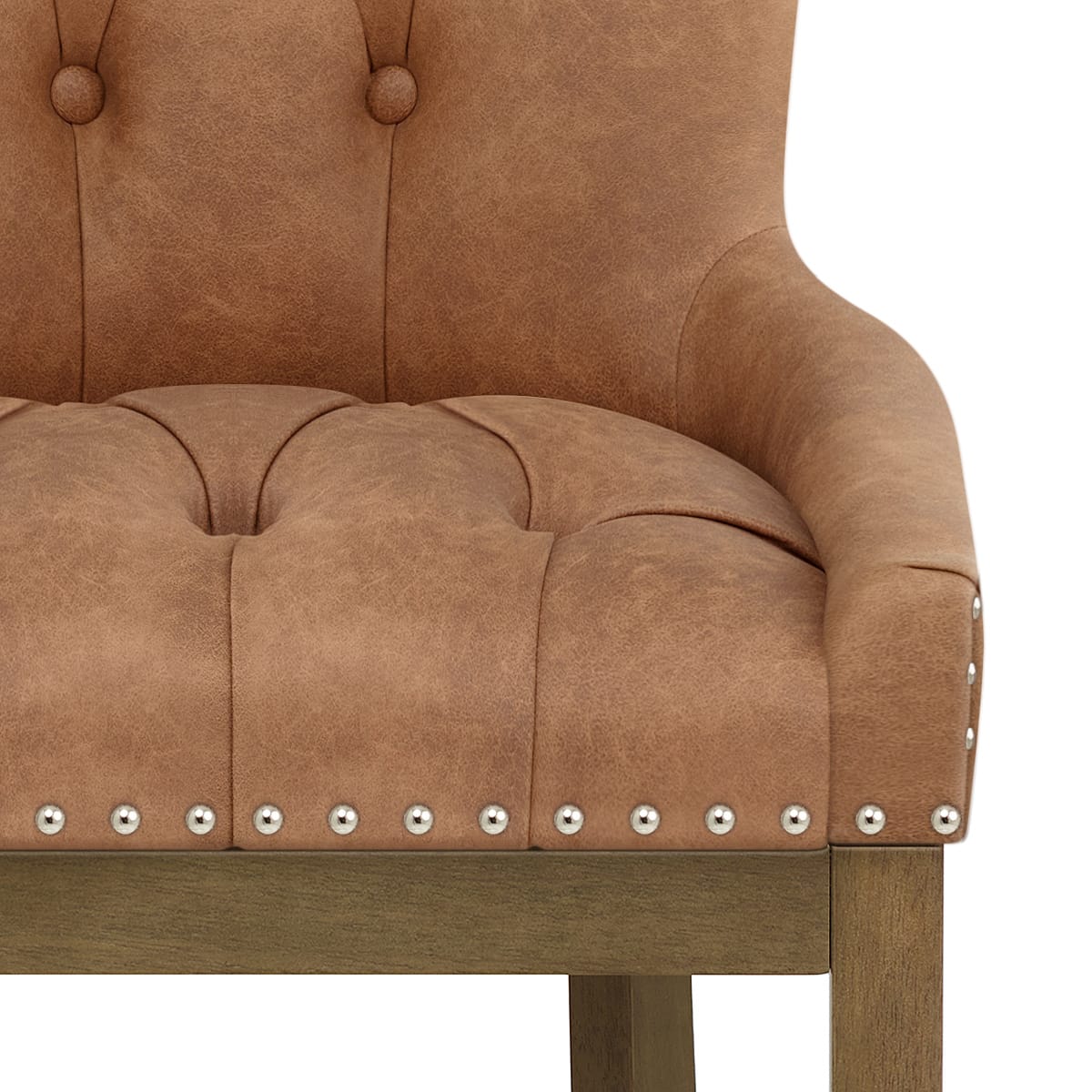 Barhocker Kunstleder Holz - Knightsbridge Braun