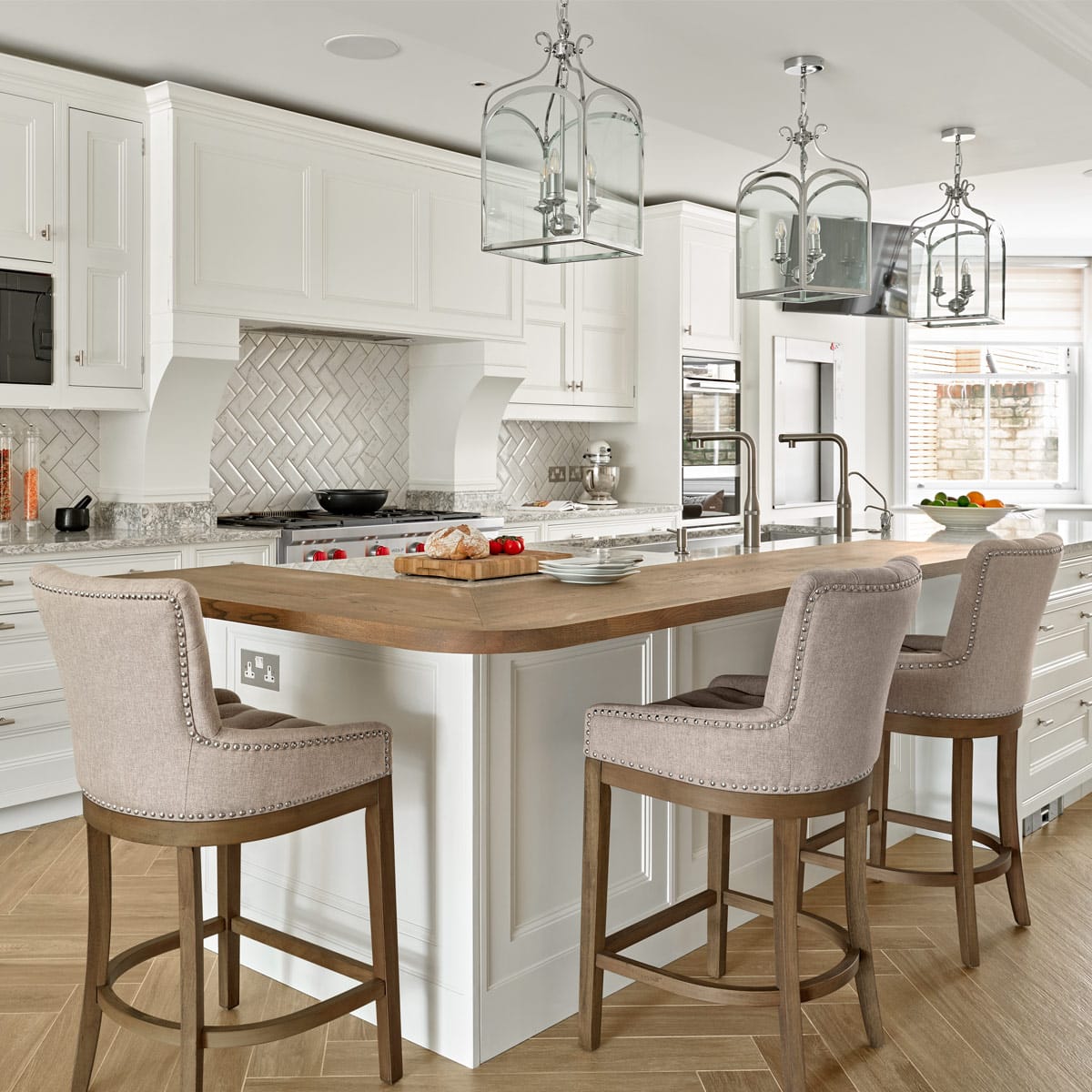 Stoffbarhocker - Knightsbridge Braungrau