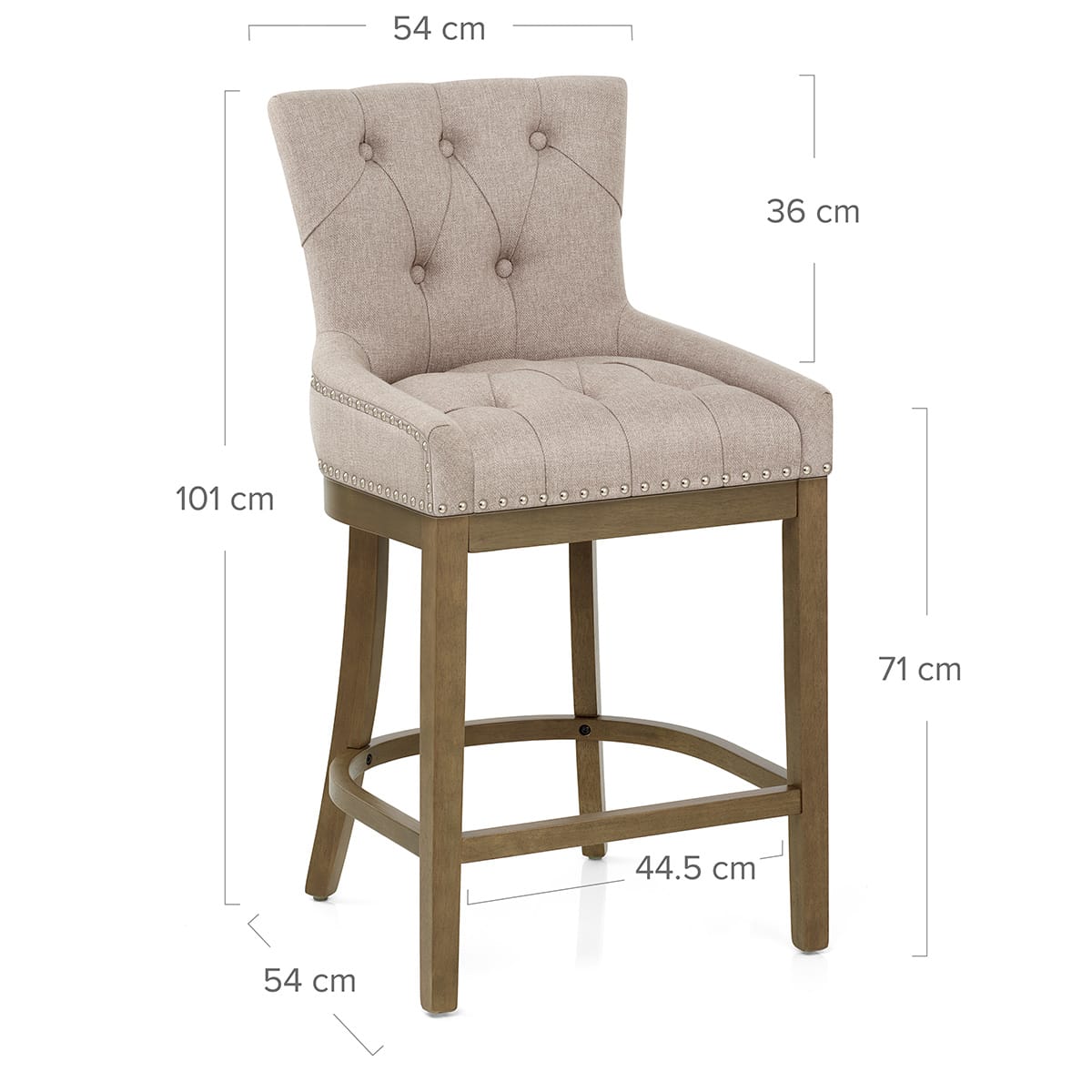 Stoffbarhocker - Knightsbridge Braungrau