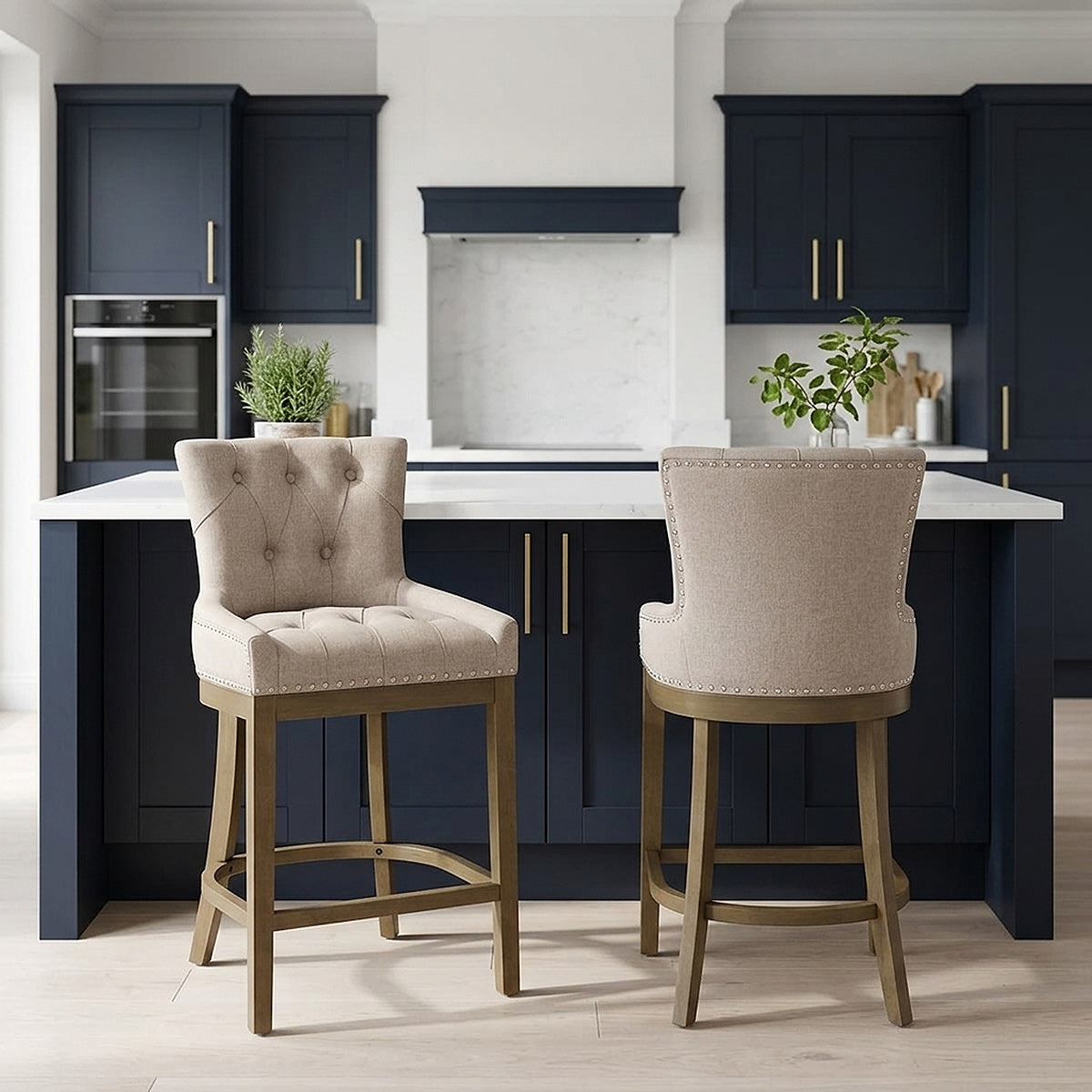 Stoffbarhocker - Knightsbridge Braungrau