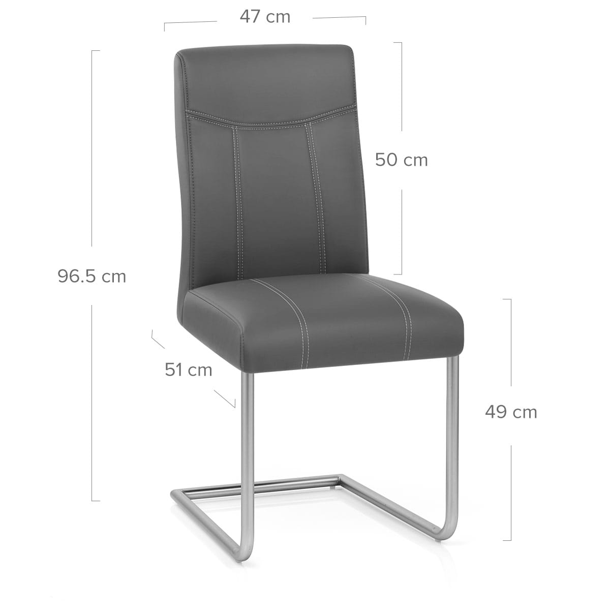 Kunstleder Stuhl - Lancaster Grau