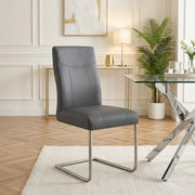 Kunstleder Stuhl - Lancaster Grau