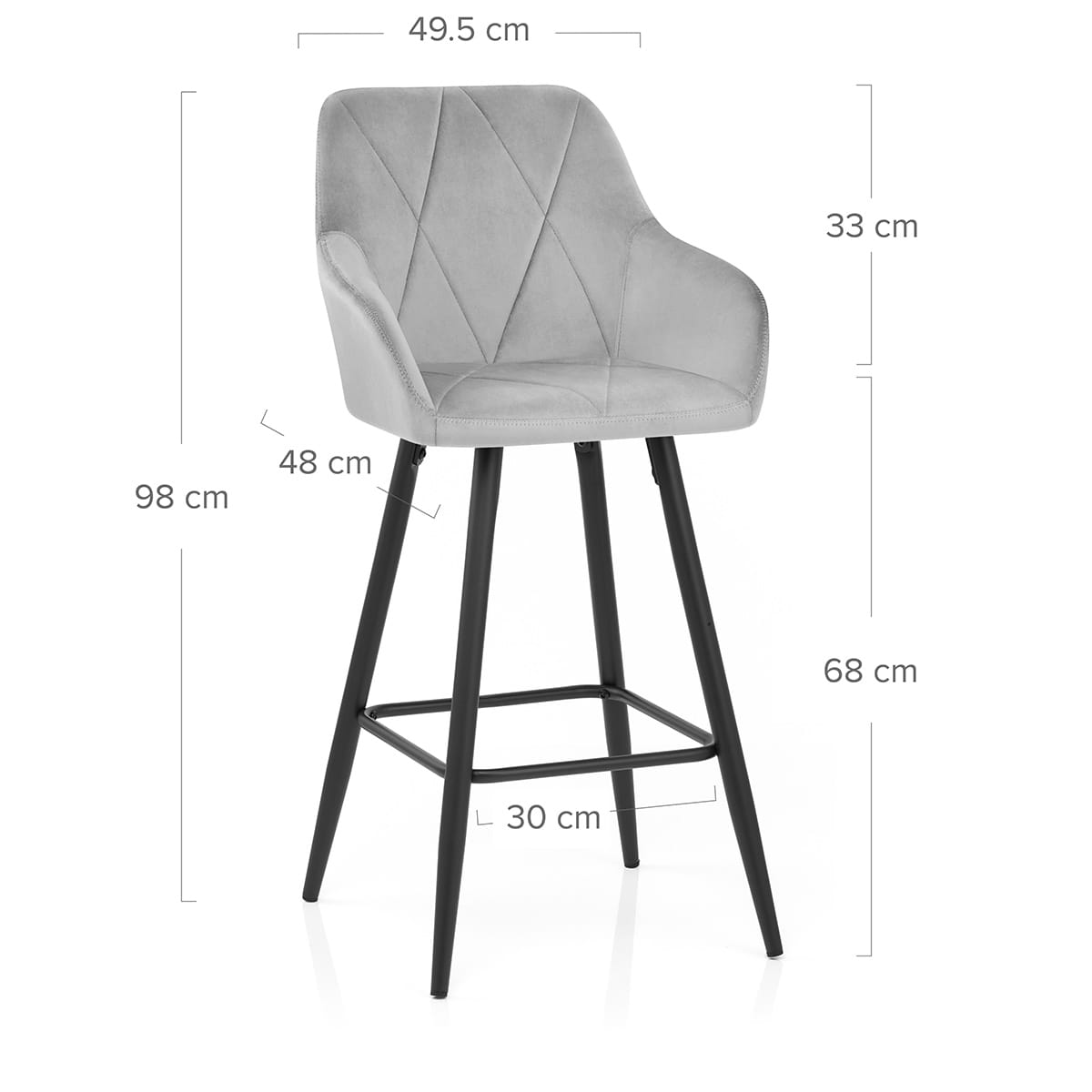 Samt Barhocker - Lanson Grau