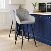 Samt Barhocker - Lanson Grau