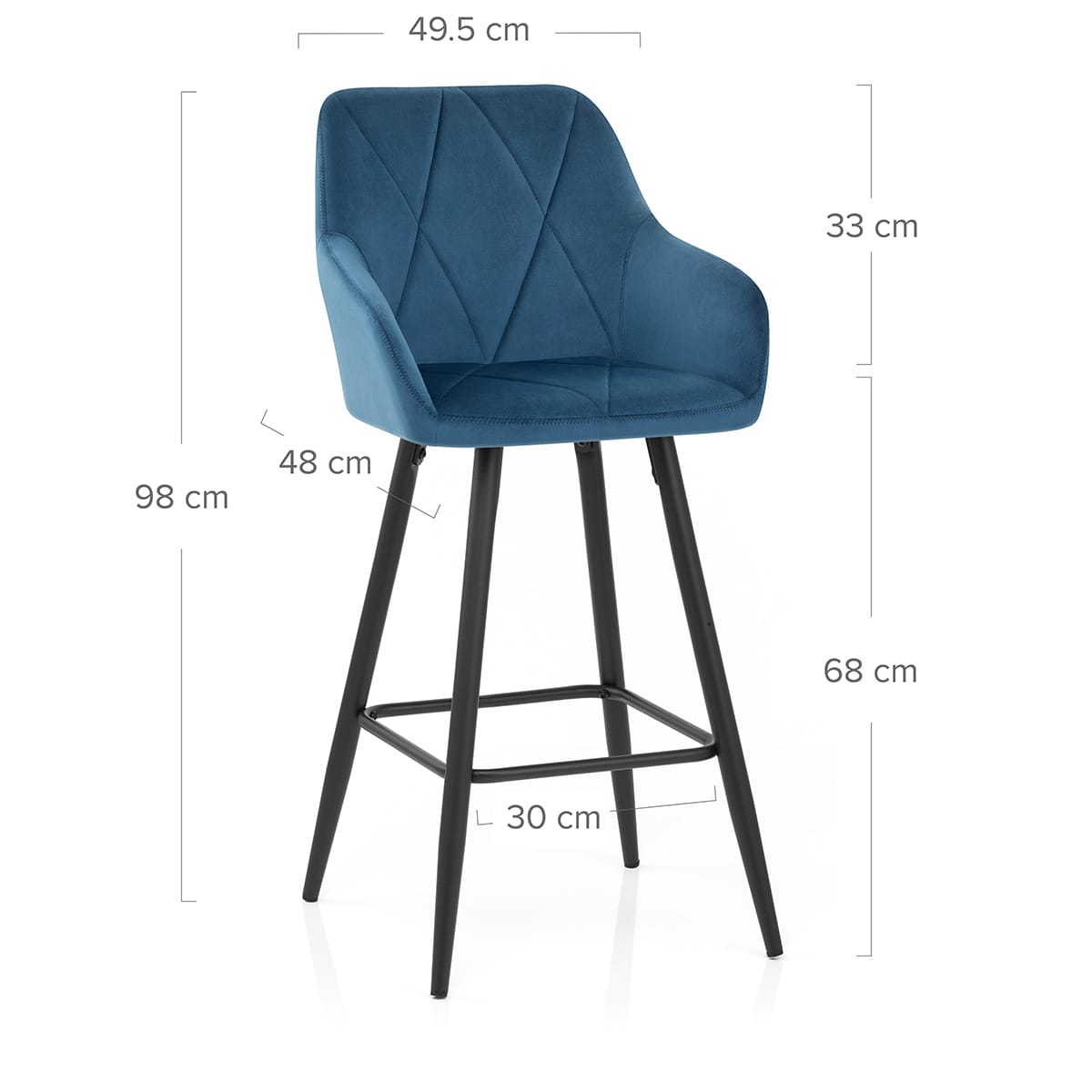 Sgabello Velluto - Lanson Blu Scuro