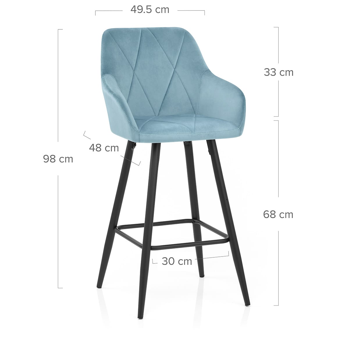 Samt Barhocker - Lanson Blau
