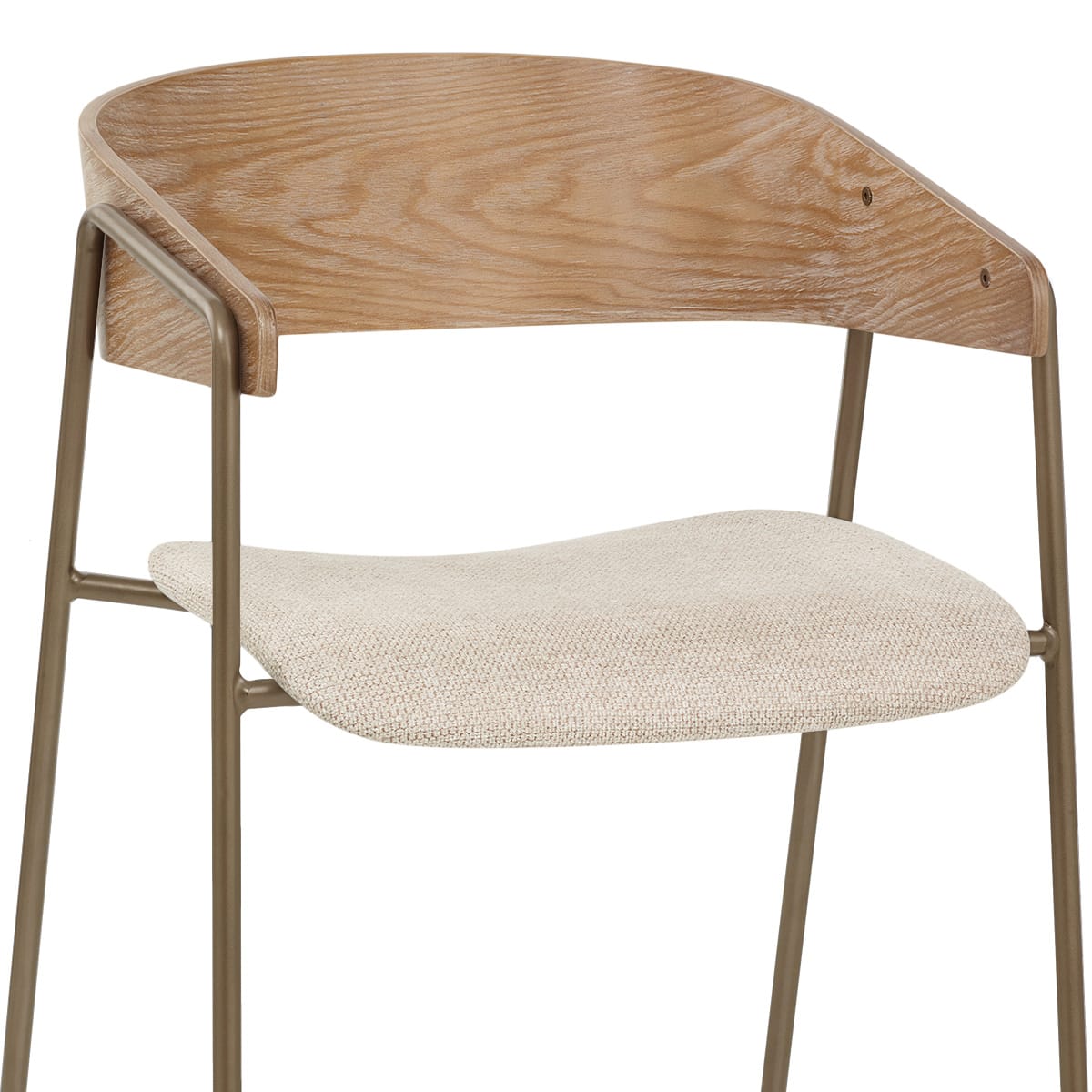 Esszimmerstuhl Stoff Eiche - Lauren Beige