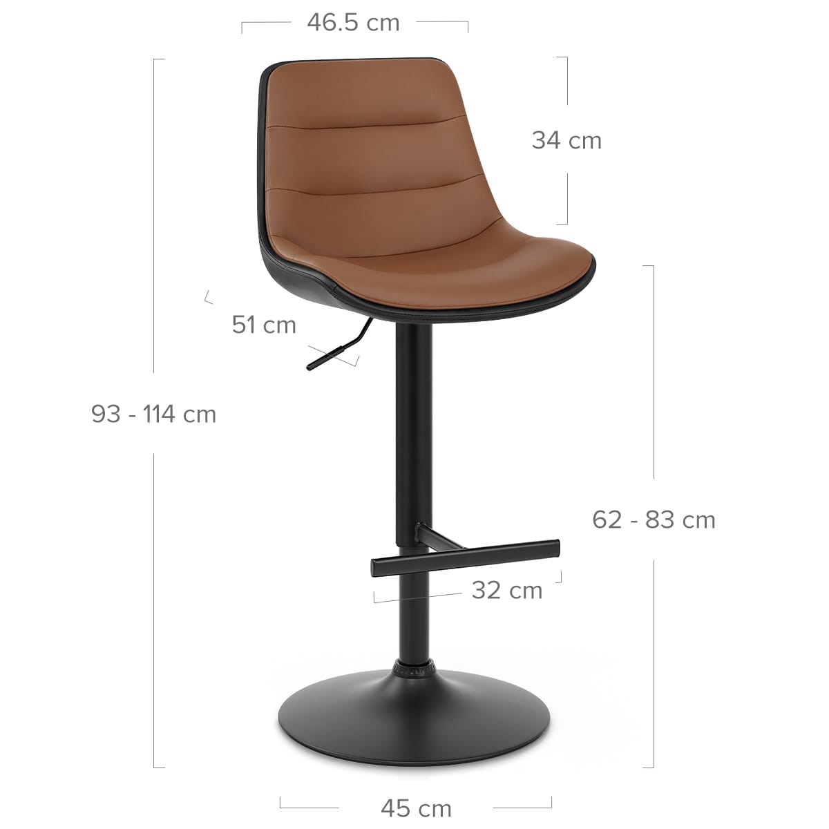 Barhocker Kunstleder - Lattice Braun