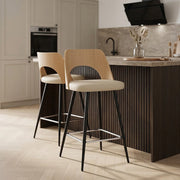 Kunstleder Barhocker Eiche - Leo Beige