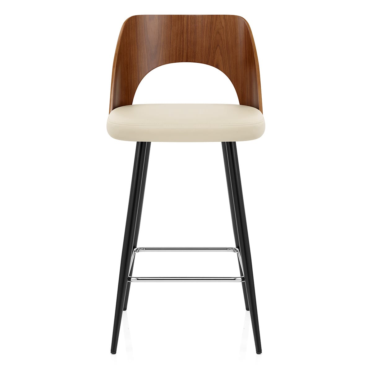 Sgabello Ecopelle Noce - Leo Crema