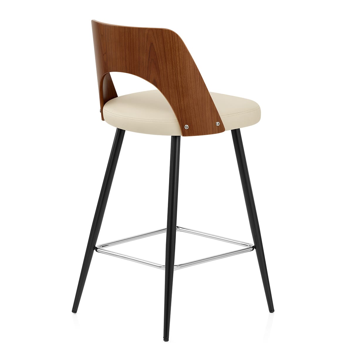 Sgabello Ecopelle Noce - Leo Crema