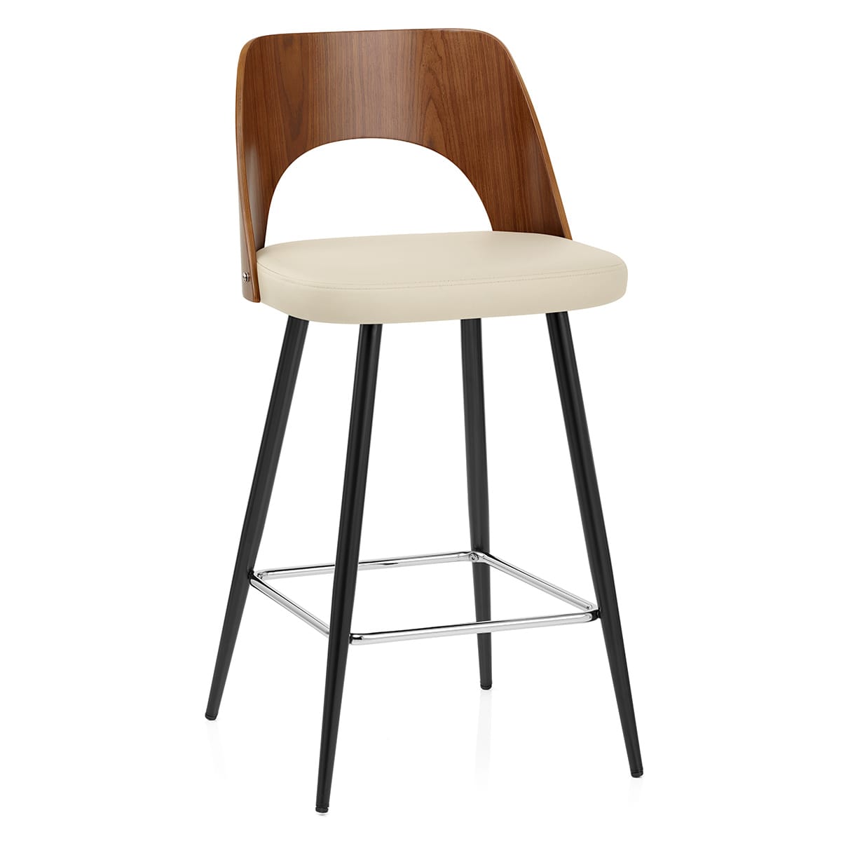Sgabello Ecopelle Noce - Leo Crema