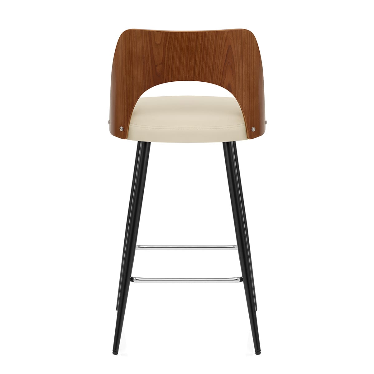 Sgabello Ecopelle Noce - Leo Crema