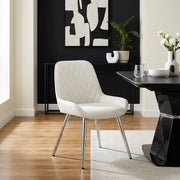Kunstleder Esszimmerstuhl Antik Chrom - Lincoln Beige