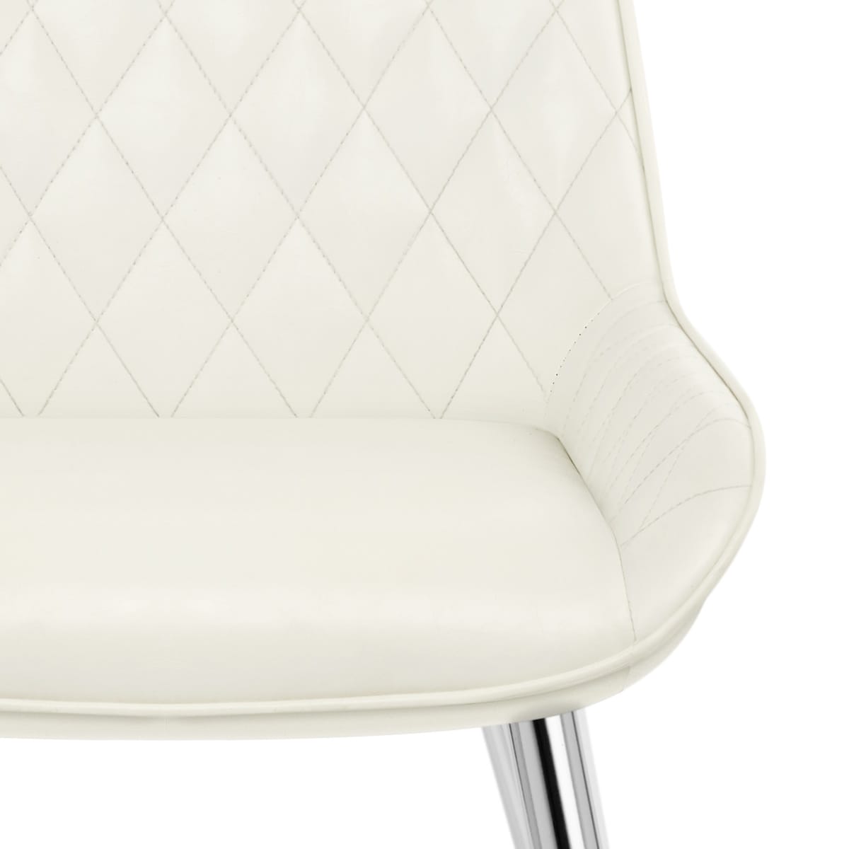 Kunstleder Esszimmerstuhl Antik Chrom - Lincoln Beige