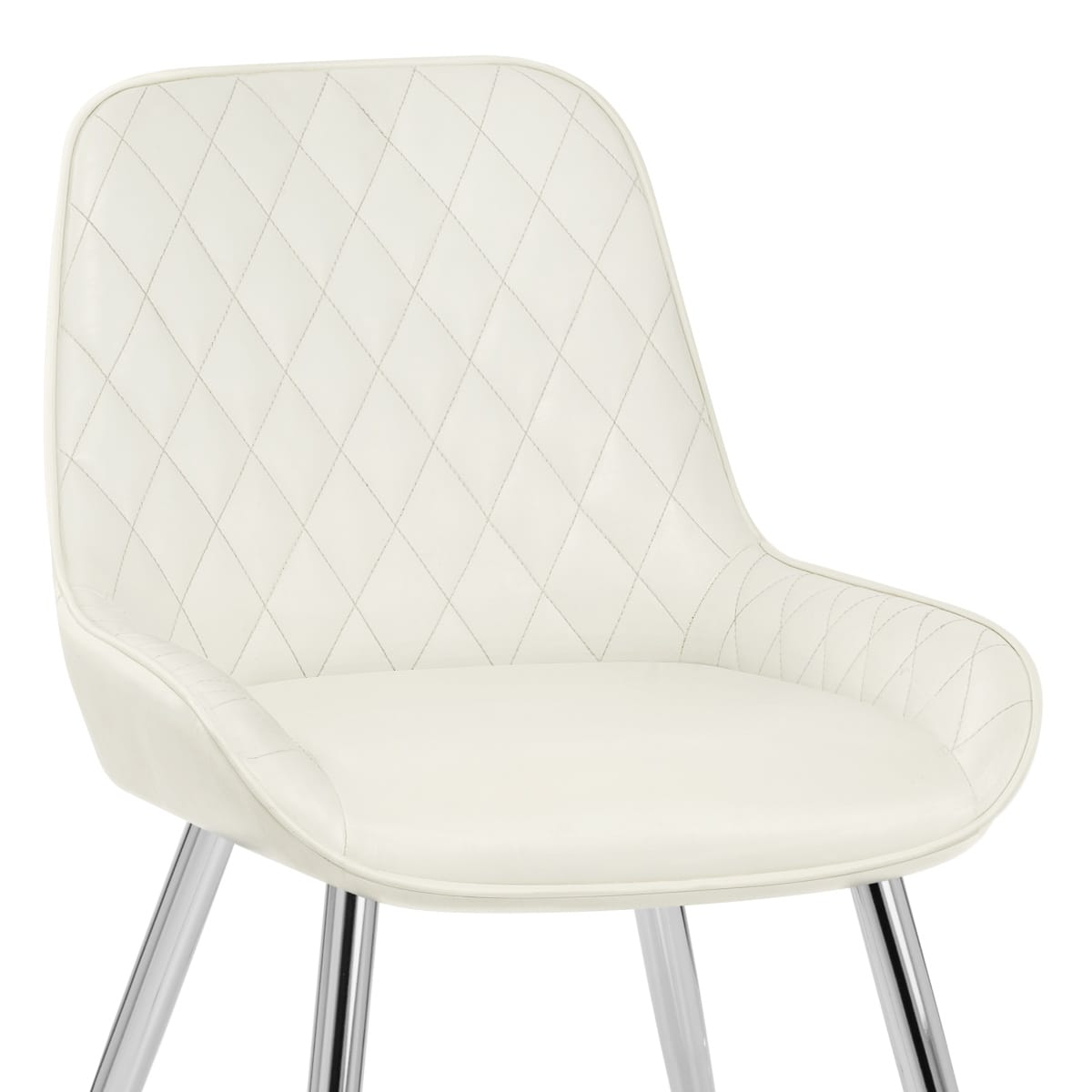 Kunstleder Esszimmerstuhl Antik Chrom - Lincoln Beige