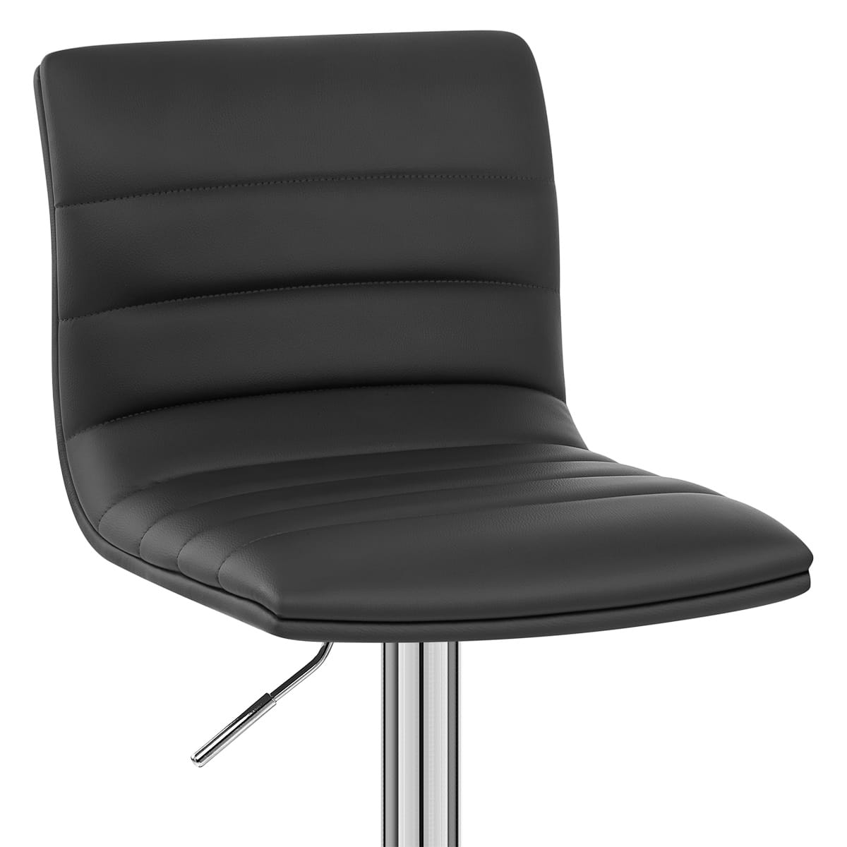 Kunstleder Barhocker Chrom - Linear Schwarz