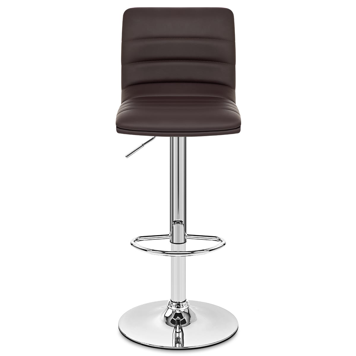 Sgabello Ecopelle Cromato - Linear Marrone