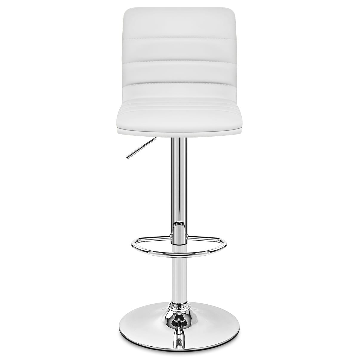 Sgabello Ecopelle Cromato - Linear Bianco