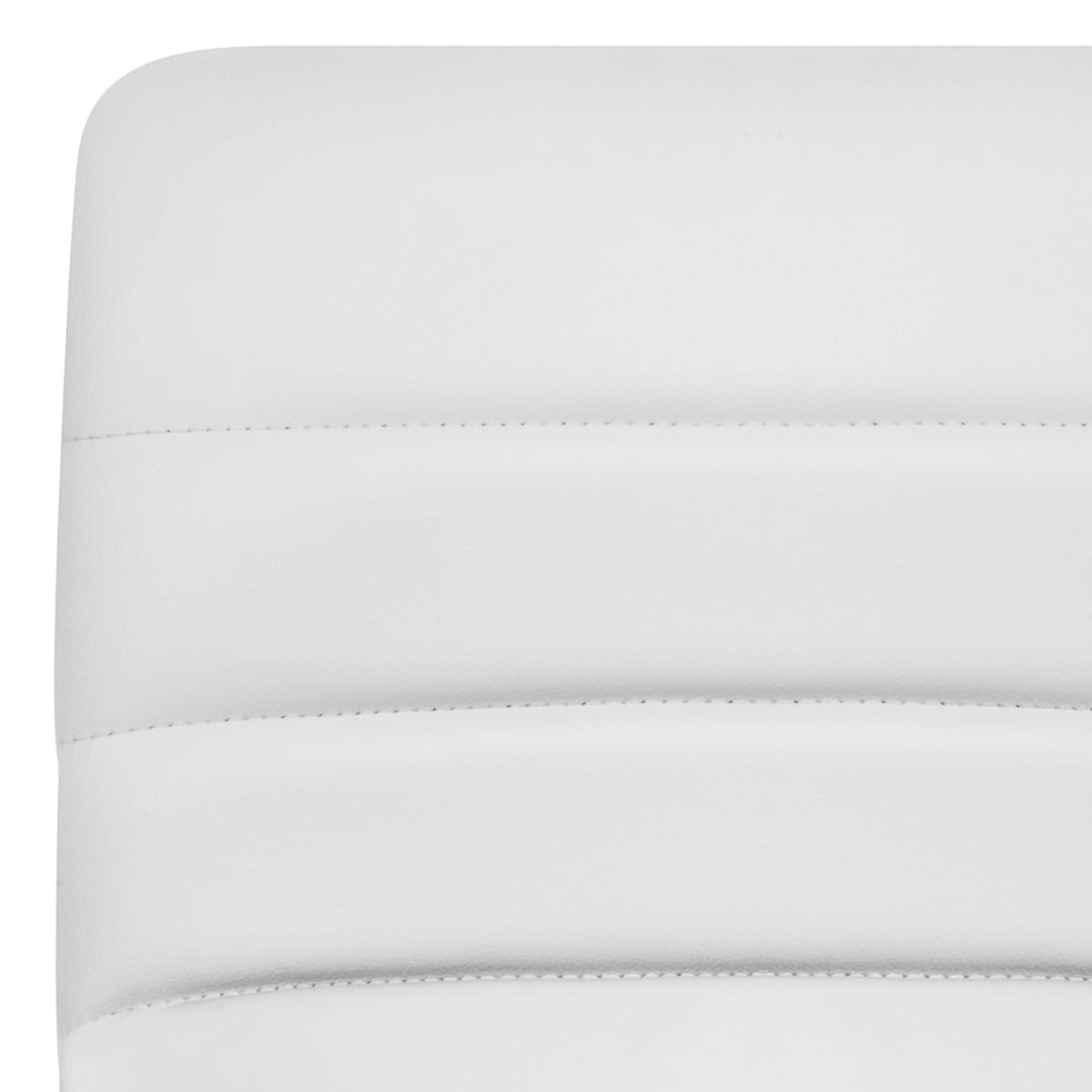 Sgabello Ecopelle Cromato - Linear Bianco