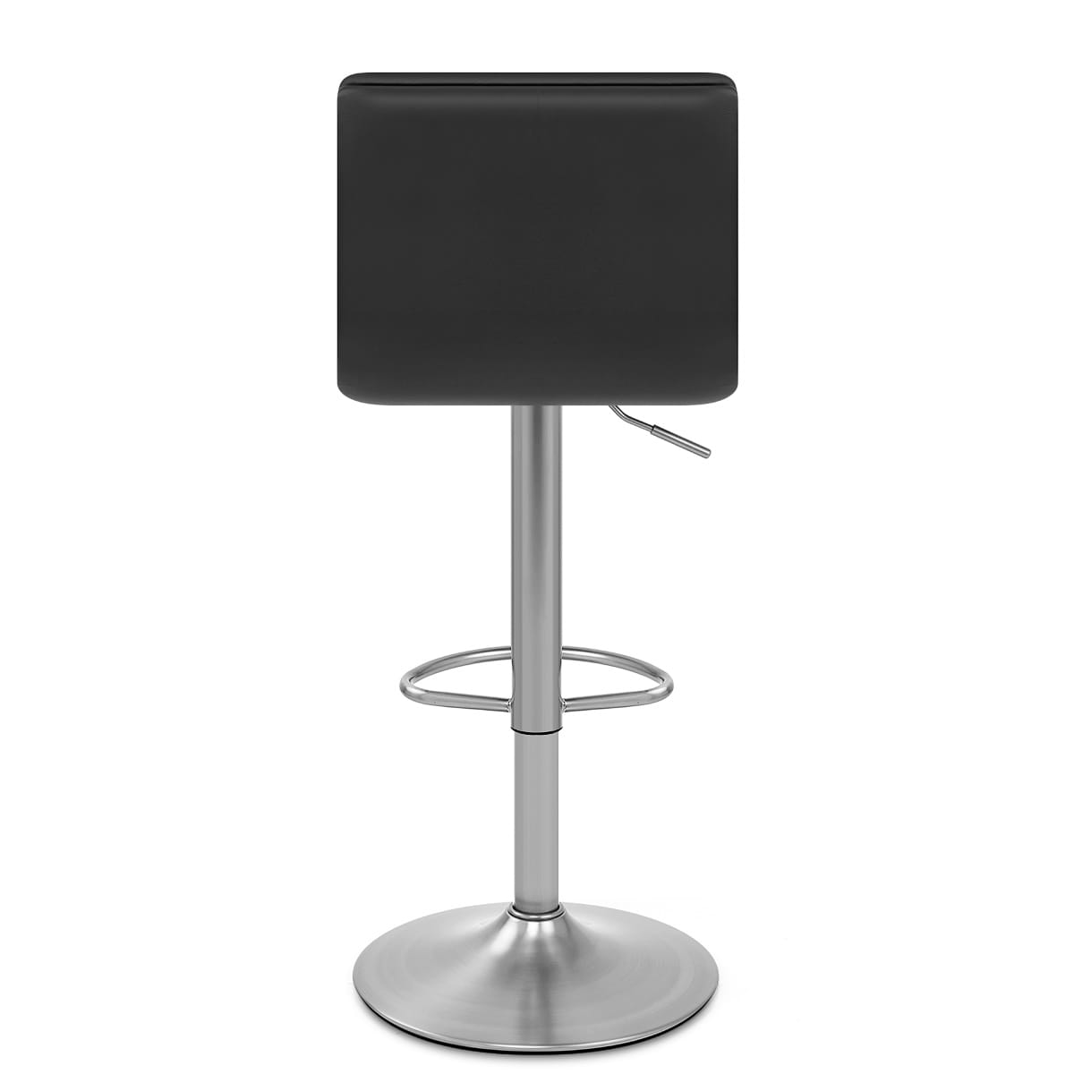 Sgabello Ecopelle Cromo Satinato - Linear Nero