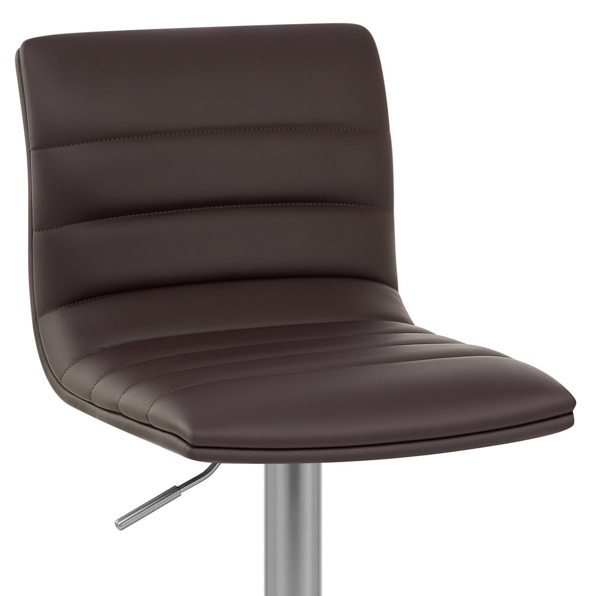 Sgabello Ecopelle Cromo Satinato - Linear Marrone